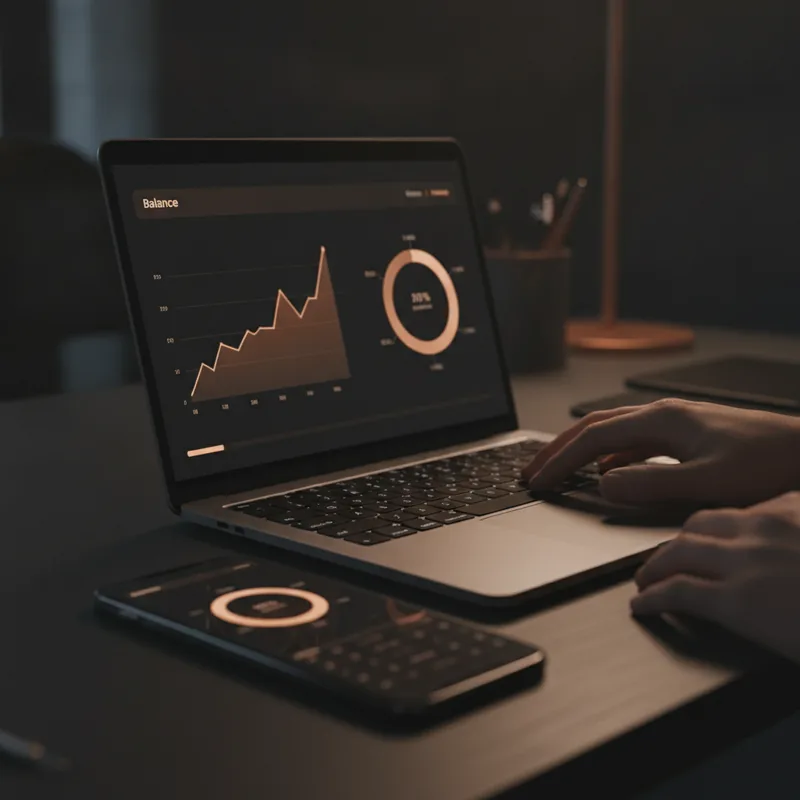 dashboard con segnali di mercato basati su IA, grafico di tendenza in tempo reale e livelli di affidabilità